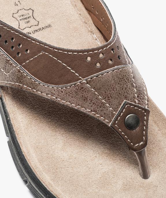 Claquettes cuir à semelle épaisse vue6 - GEMO (HOMME) - GEMO