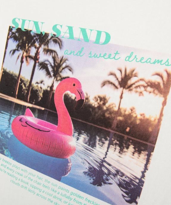 Tee-shirt manches courtes oversize à motif fille vue2 - GEMO 4G FILLE - GEMO