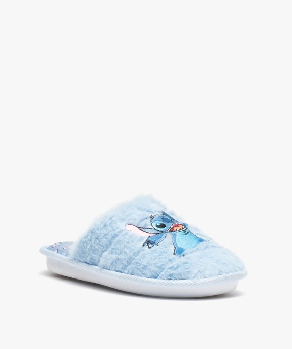 Chaussons femme mules plates à poils doux Stitch - Disney vue2 - LILO & STITCH - GEMO