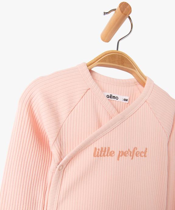 Ensemble naissance évolutif 3 pièces bébé fille body, pantalon et bonnet vue5 - GEMO 4G BEBE - GEMO
