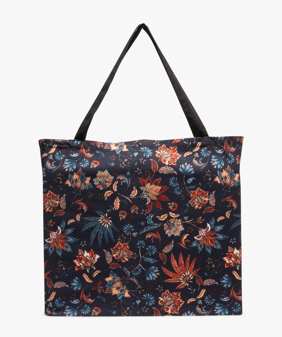 Tote bag en toile à motifs fleuris vue1 - GEMO (ACCESS) - GEMO
