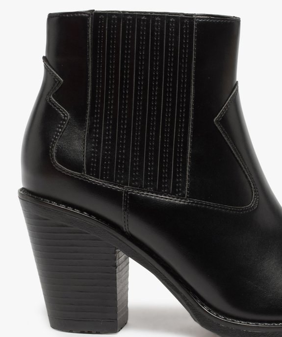 Boots femme style santiag à col élastiqué et bout pointu vue6 - GEMO(URBAIN) - GEMO