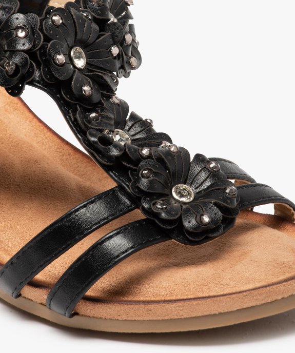 Sandales femme à talon compensé ornées de fleurs et strass vue6 - GEMO(URBAIN) - GEMO