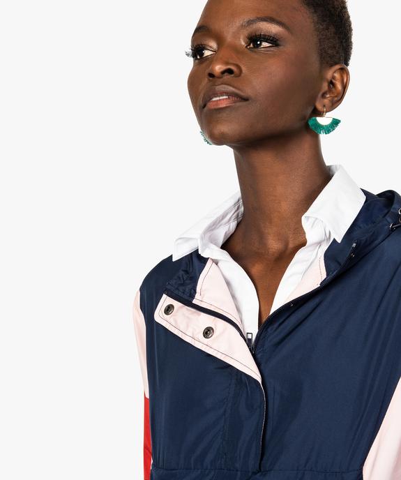 Blouson coupe-vent pour femme tricolore vue2 - FOLLOW ME - GEMO