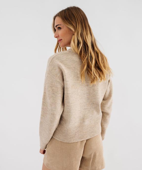 Gilet à col V avec poches femme vue3 - GEMO(FEMME PAP) - GEMO