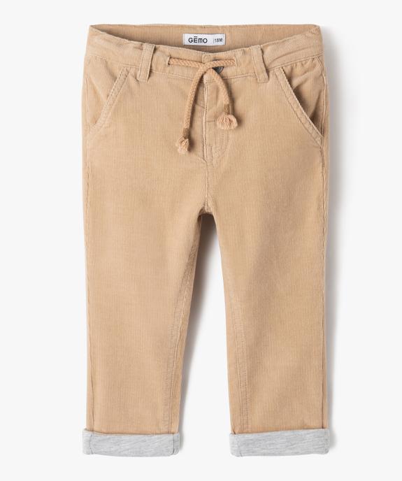 Pantalon bébé garçon en velours doublé jersey vue1 - GEMO(BEBE DEBT) - GEMO