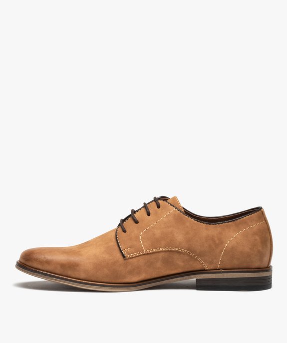 Derbies homme unis en matière mate fermeture lacets vue3 - GEMO(URBAIN) - GEMO