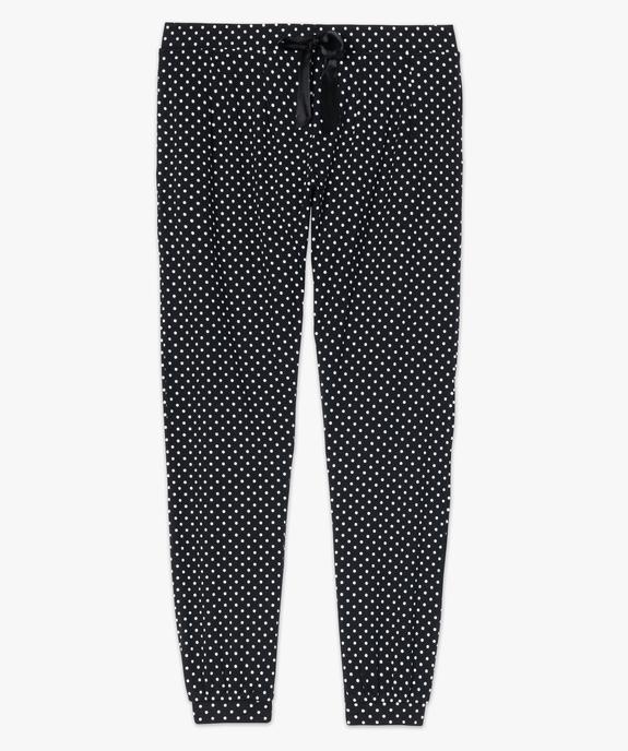 Pantalon de pyjama femme avec bas resserrés vue4 - GEMO(HOMWR FEM) - GEMO