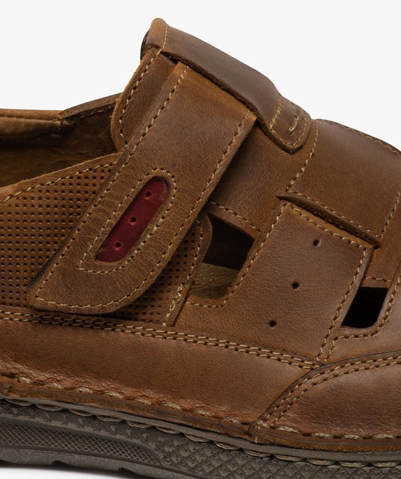 Sandales homme confort dessus cuir à bout fermé vue6 - GEMO (CASUAL) - GEMO
