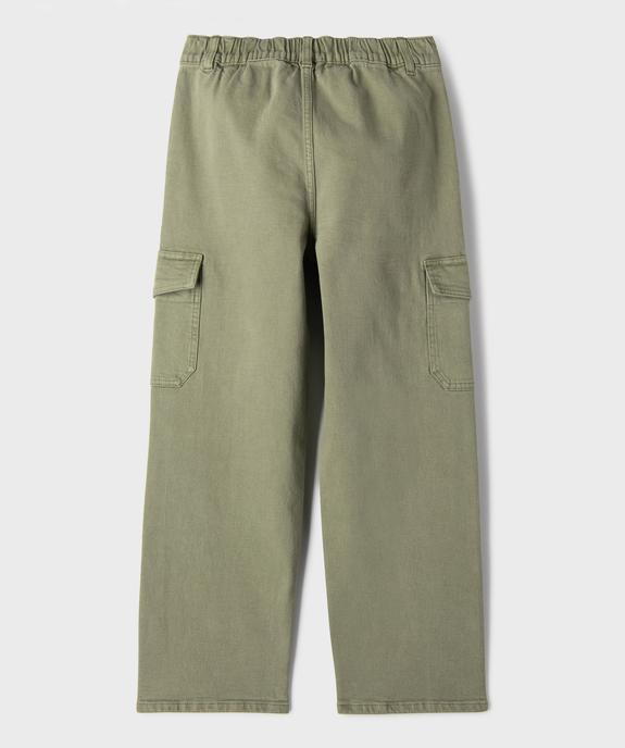 Pantalon cargo loose en denim stretch coloré garçon vue3 - GEMO (JUNIOR) - GEMO