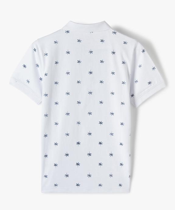 Polo garçon à manches courtes à micro-motifs vue4 - GEMO (JUNIOR) - GEMO
