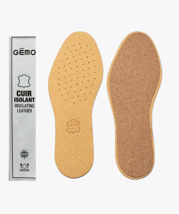 Paire de semelles en cuir sur liège vue2 - GEMO(ENTRETIEN) - GEMO
