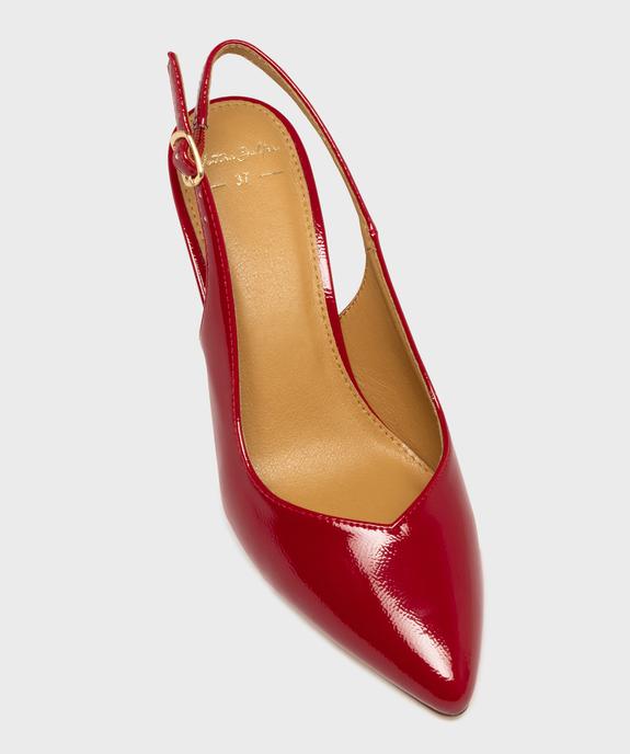 Escarpins sling-back vernis à bout pointu et talon aiguille femme - Valentina Baldano vue5 - VALENTINA BALDA - GEMO
