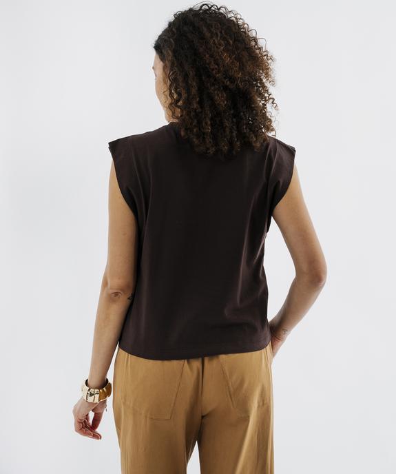 Tee-shirt sans manches avec boutons fantaisie sur l’épaule femme vue3 - GEMO 4G FEMME - GEMO