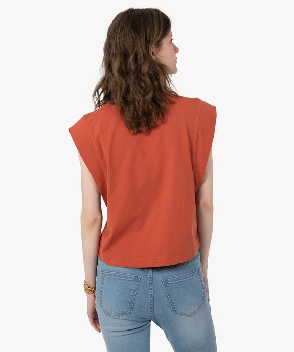 Tee-shirt femme sans manches avec motif sur le buste vue3 - GEMO(FEMME PAP) - GEMO