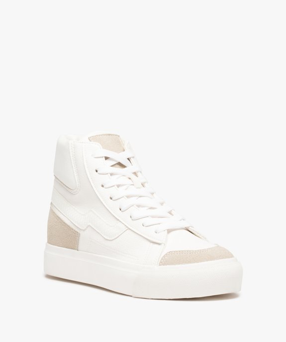 Baskets femme mid-cut bicolores à semelle compensée vue2 - GEMO (SPORTSWR) - GEMO