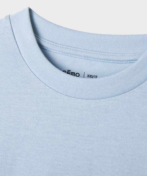 Tee-shirt manches courtes en jersey de coton garçon vue2 - GEMO (JUNIOR) - GEMO