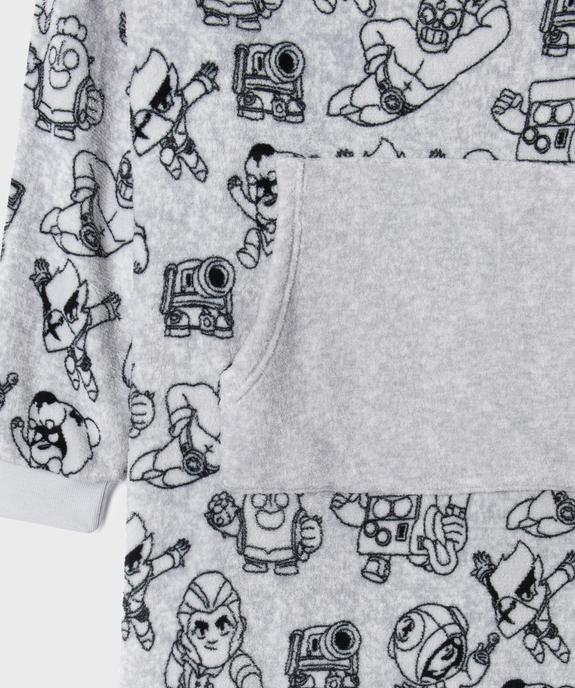Robe de chambre imprimée à capuche garçon - Brawl Stars vue2 - BRAWL STARS - GEMO