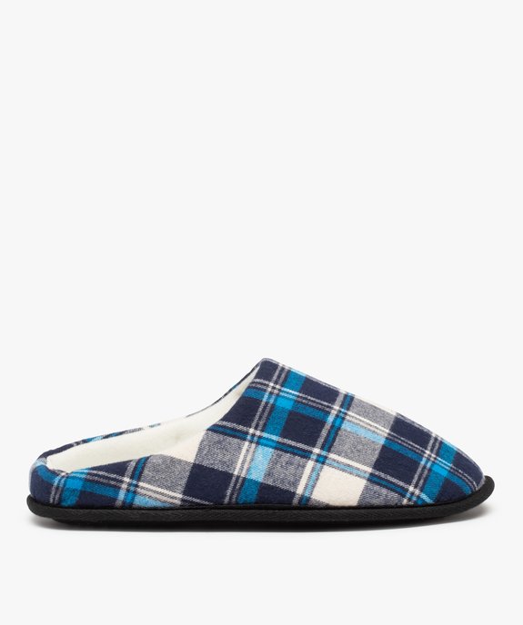 Chaussons homme mules plates à carreaux vue1 - GEMO 4G HOMME - GEMO