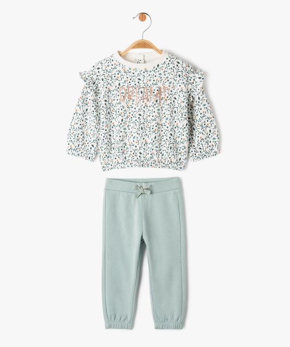 Ensemble 2 pièces sweat et pantalon en molleton bébé fille vue1 - GEMO(BEBE DEBT) - GEMO