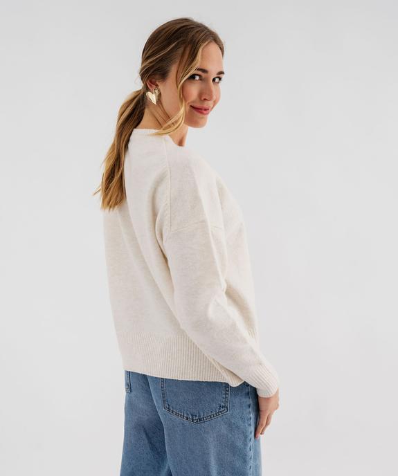 Pull à col rond coupe oversize femme vue3 - GEMO 4G FEMME - GEMO
