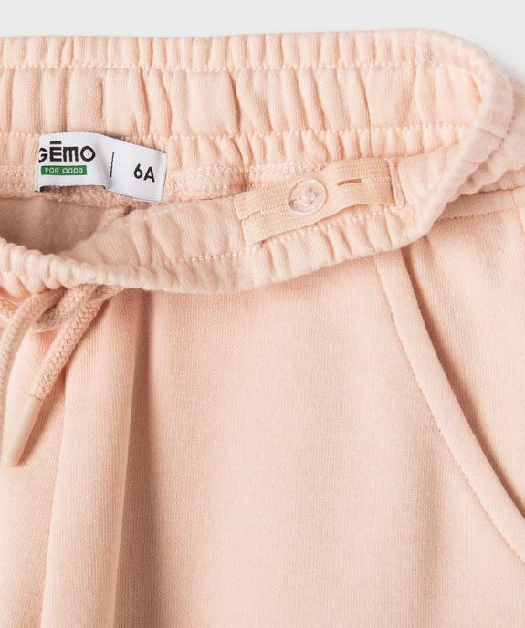 Pantalon de jogging avec taille ajustable fille vue3 - GEMO 4G FILLE - GEMO