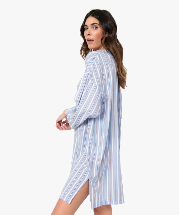 Chemise de nuit femme à manches 3/4 vue1 - GEMO(HOMWR FEM) - GEMO