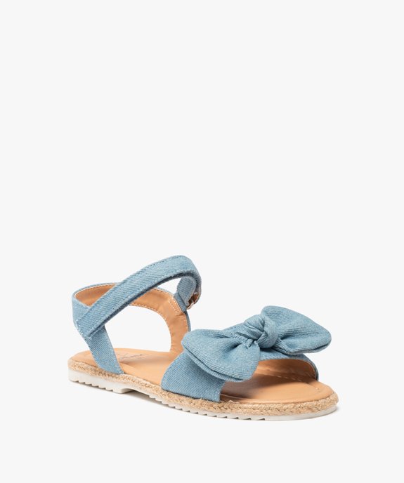Sandales filles à brides en denim avec nœud décoratif vue2 - GEMO (ENFANT) - GEMO