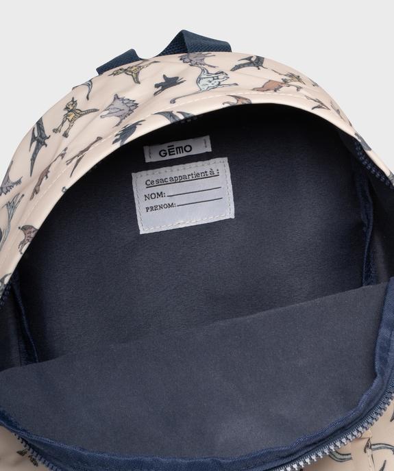 Sac à dos en toile motif dinosaures garçon vue3 - GEMO (ACCESS) - GEMO