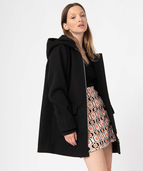 Manteau femme à capuche doublée sherpa vue1 - GEMO(FEMME PAP) - GEMO