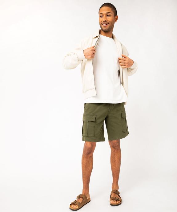 Bermuda cargo en coton stretch à taille élastiquée homme vue5 - GEMO (HOMME) - GEMO