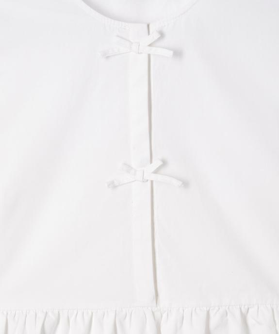 Blouse manches courtes à basque en coton fille vue2 - GEMO (JUNIOR) - GEMO