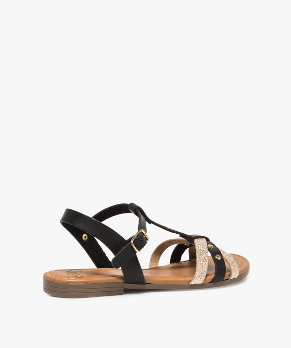 Sandales fille à brides bicolores et clous métalliques vue4 - GEMO (ENFANT) - GEMO