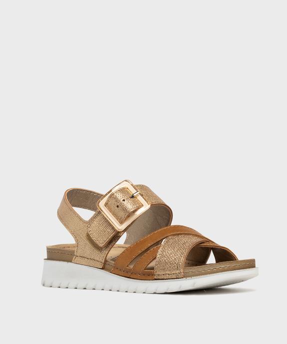 Sandales à brides avec touches pailletées femme - Emilia Rosa vue2 - EMILIA ROSA - GEMO