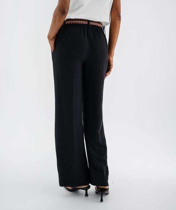 Pantalon fluide avec ceinture tissée femme vue3 - GEMO 4G FEMME - GEMO