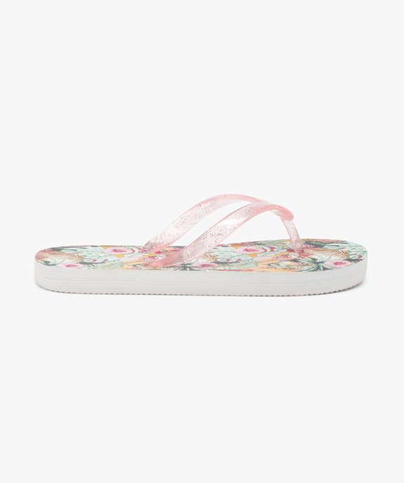 Tongs fille à semelle imprimée jungle et brides pailletées vue2 - GEMO (ENFANT) - GEMO