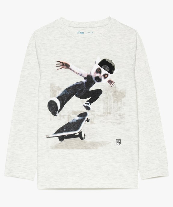 Tee-shirt à manches longues garçon avec large motif sur l'avant vue1 - GEMO (ENFANT) - GEMO