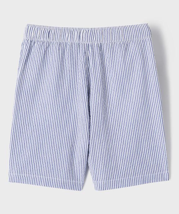 Short rayé en maille gaufrée garçon vue5 - GEMO (ENFANT) - GEMO