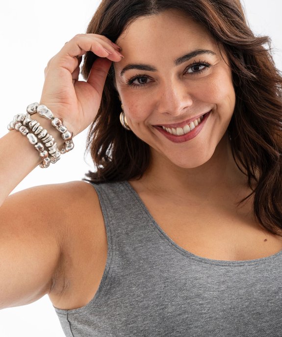 Débardeur femme grande taille uni en coton extensible vue6 - GEMO 4G GT - GEMO