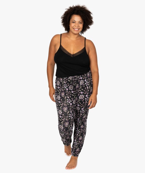 Débardeur femme grande taille en maille fluide et dentelle vue5 - GEMO(HOMWR FEM) - GEMO