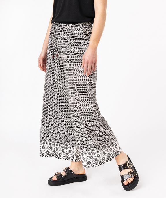 Pantacourt large et fluide imprimé femme vue1 - GEMO 4G FEMME - GEMO