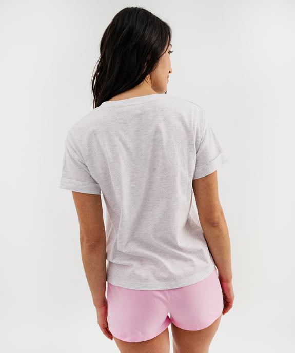Pyjashort bicolore avec motif femme - Diddl vue3 - DIDDL - GEMO