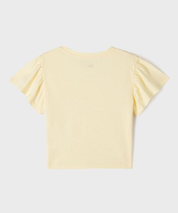 Tee-shirt manches courtes volantées fille vue3 - GEMO 4G FILLE - GEMO