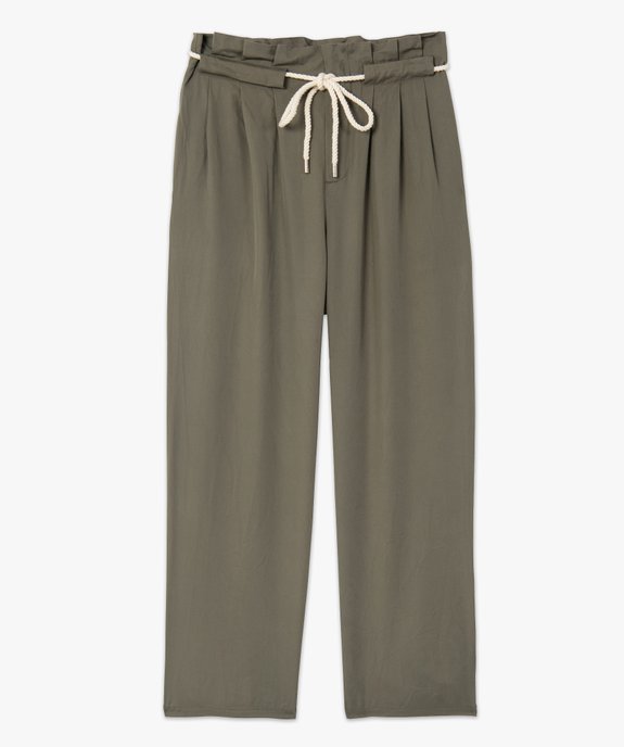 Pantalon femme en Lyocell avec ceinture en corde vue4 - GEMO 4G FEMME - GEMO