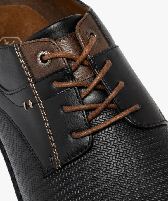 Derbies homme casual à lacets ronds aspect granuleux vue6 - MARIO BALDANO - GEMO