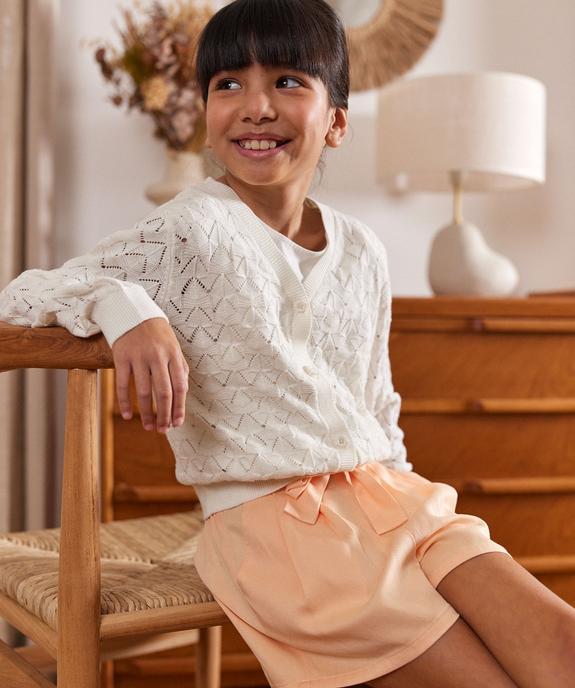 Gilet en maille fantaisie coupe courte fille - LuluCastagnette vue1 - LULU CASTAGNETTE GEMO FOR GOOD - GEMO