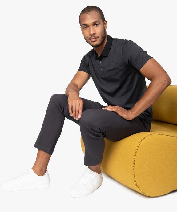 Polo homme à fines rayures et manches courtes vue5 - GEMO (HOMME) - GEMO