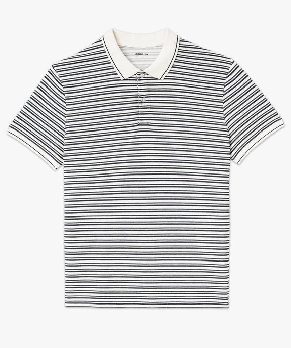 Polo à manches courtes rayé homme vue4 - GEMO (HOMME) - GEMO