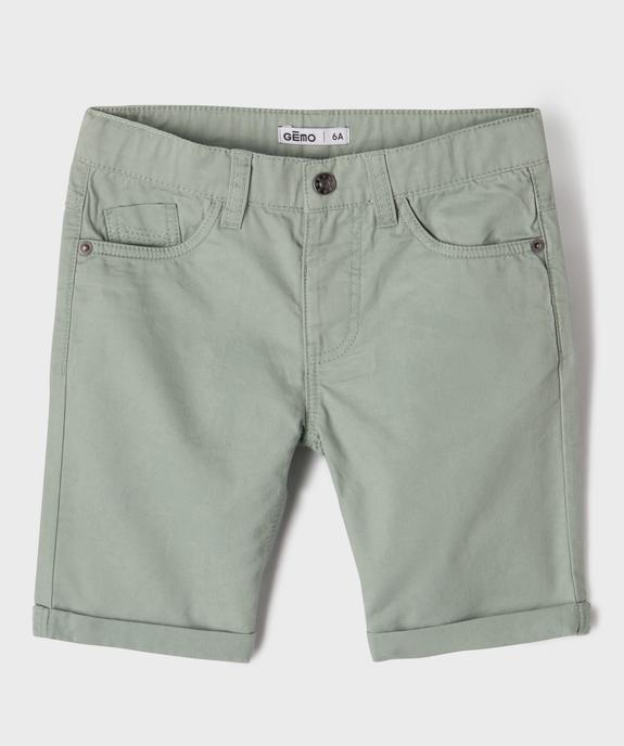 Bermuda regular en twill de coton à revers garçon vue1 - GEMO (ENFANT) - GEMO