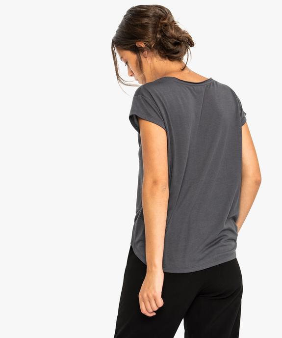 Tee-shirt femme loose à manches courtes avec inscription vue3 - FOLLOW ME - GEMO